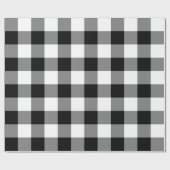 Große schwarze und weiße Gingham Geschenkpapier (Flach)