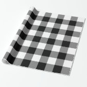 Große schwarze und weiße Gingham Geschenkpapier (Ungerollt)