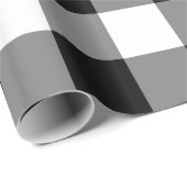 Große schwarze und weiße Gingham Geschenkpapier (Rolleneckpunkt)