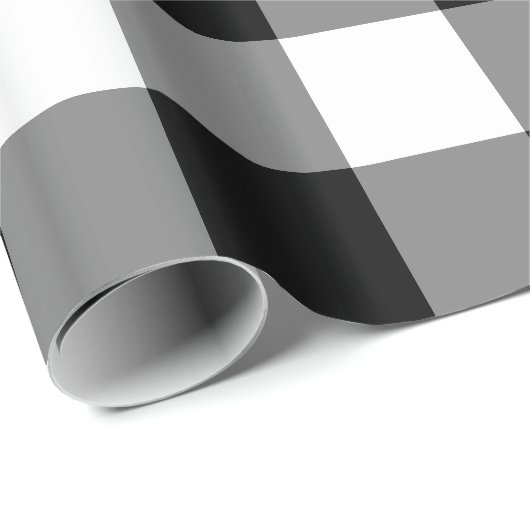 Große schwarze und weiße Gingham Geschenkpapier (Rolleneckpunkt)
