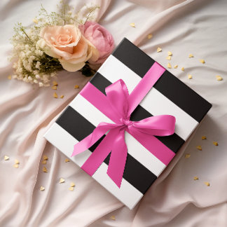 Große schwarze und weiße horizontale Streifen Geschenkpapier