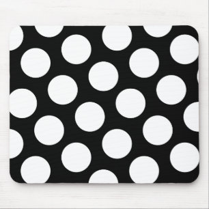 Große schwarze und weiße Punkte Mousepad