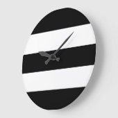 Große schwarze und weiße Streifen Wanduhr (Winkel)
