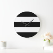 Große schwarze und weiße Streifen Wanduhr (Zuhause)