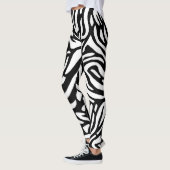 Große schwarze und weiße Zebrastreifen Leggings (Links)