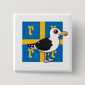 Große schwarzgedeckte Gull aus Rauma Finnland Button (Vorderseite)