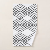 Große Schwarzweiss-Diamanten Badhandtuch Set (Handtuch)