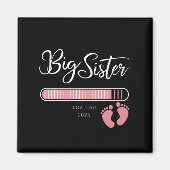 Große Schwester 2025 Ankündigung zur Schwangerscha Magnet (Vorne)