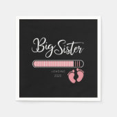 Große Schwester 2025 Ankündigung zur Schwangerscha Serviette (Vorderseite)