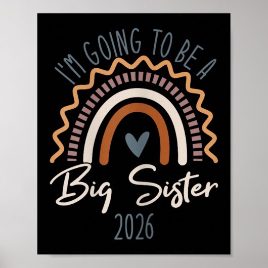 Große Schwester 2026 Mädchen Regenbogen Große Schw Poster (Vorne)