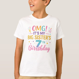 Große Schwester 7. Geburtstag Süßer Regenbogen Spa T-Shirt