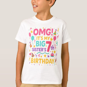 Große Schwester 7. Geburtstag Süßer Regenbogen Spa T-Shirt