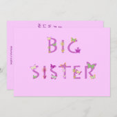 Große Schwester Ankündigung, Schmetterlinge & Blum Ankündigung (Vorne/Hinten)