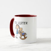 Große Schwester-Baby-Bruder-T - Shirts und Tasse (Vorderseite Links)