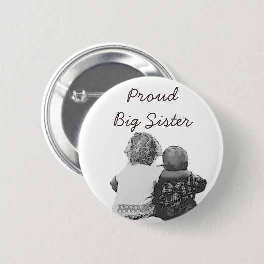 Große Schwester Babydusche oder neue Schwester-Tas Button (Vorne & Hinten)