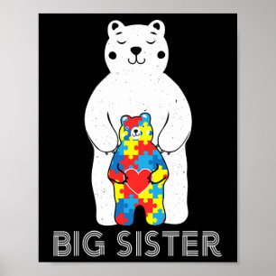 Große Schwester Bär Autismus-Bewusstsein Liebe Unt Poster