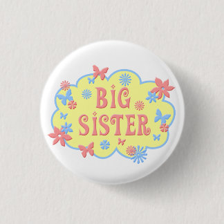 Große Schwester-Blumen-Schmetterlings-Knopf Button