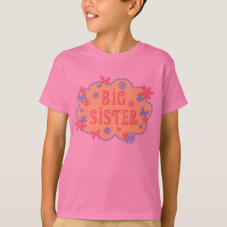 Große Schwester-Blumen-Schmetterlings-Shirt T-Shirt