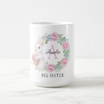 Große Schwester Bunny Tasse Personalisiert Rosa Ro