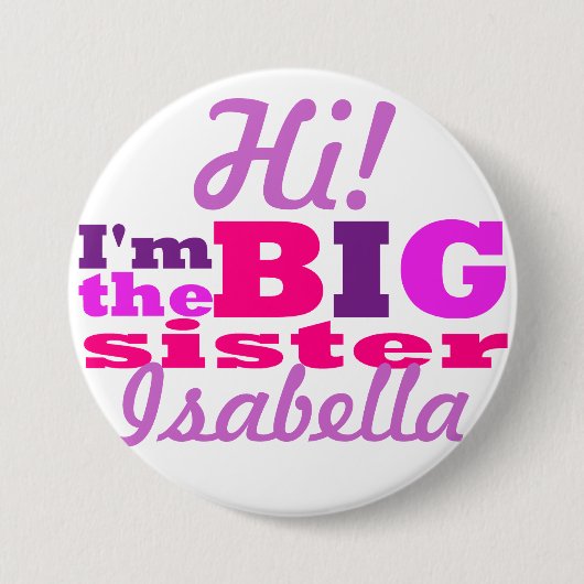 große Schwester Button (Vorderseite)