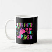 Große Schwester der drei Rex Dinosaurier T-rex 3.  Kaffeetasse (Links)