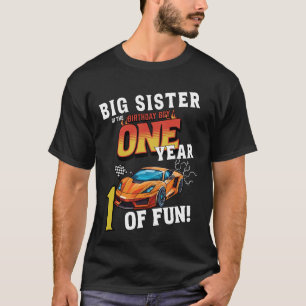 Große Schwester des einjährigen Geburtstagskinder- T-Shirt