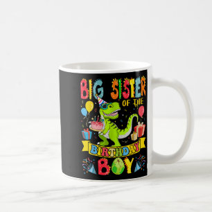 Große Schwester des Geburtstags Boy Dinosaur T-rex Kaffeetasse