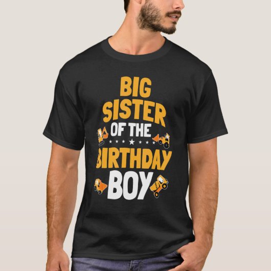 Große Schwester des Geburtstagsbauers T-Shirt (Vorderseite)
