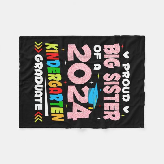 Große Schwester des Kindergartens 2024 Graduierung Fleecedecke (Vorderseite (Horizontal))