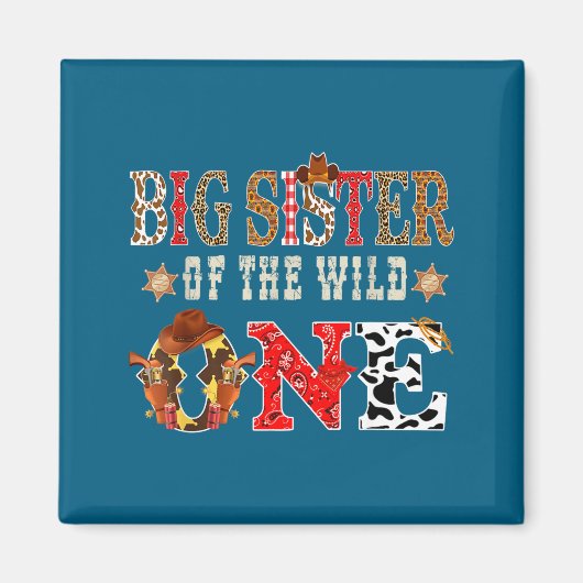 Große Schwester des Wild One Cowboy Western Rodeo Magnet (Vorne)
