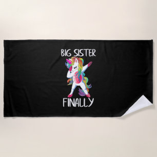 Große Schwester endlich Einhorn-Shirt - Einhorn fü Strandtuch