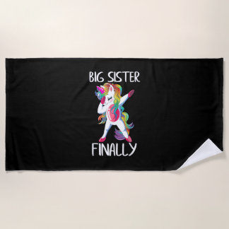 Große Schwester endlich Einhorn-Shirt - Einhorn fü Strandtuch