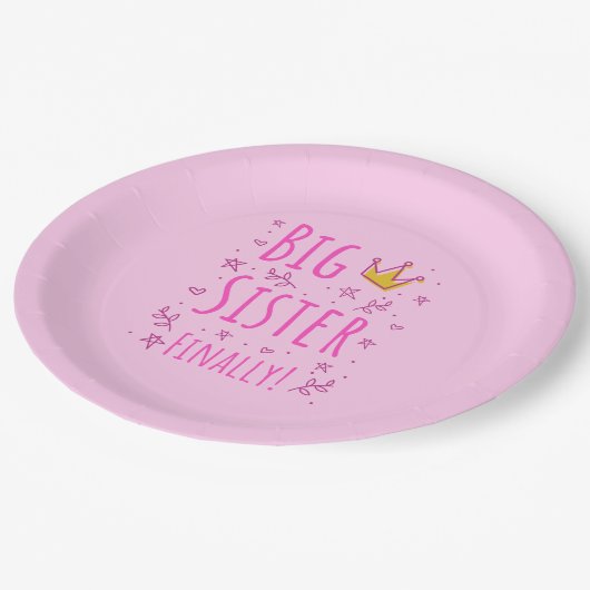 Große Schwester, endlich III Pappteller (Schrägansicht)