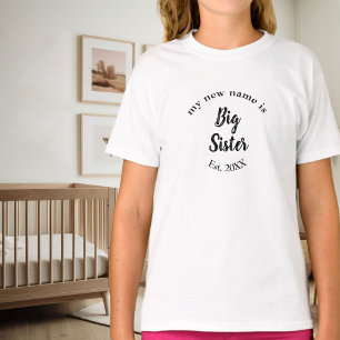 Große Schwester Erstes Jahr Schwarze Familienankün T-Shirt