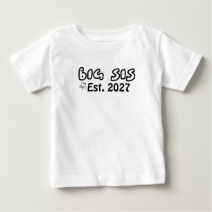 Große Schwester Est 2027 Bubble-Letter Baby T-shirt