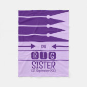 Große Schwester etablierte Datums-Initialen lila Fleecedecke (Vorderseite)