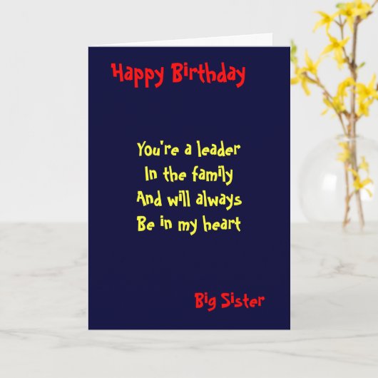 Große Schwester Geburtstag Karte (Gelbe Blume)