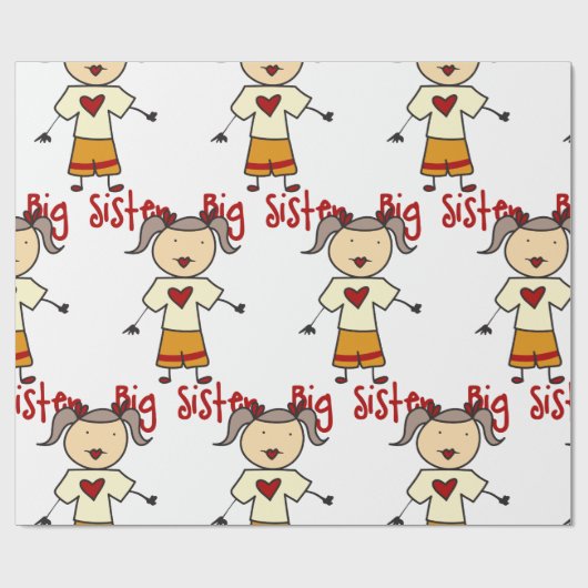 Große Schwester Geschenkpapier (Flach)