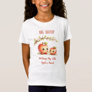 Große Schwester hält die Hand meines kleinen Apfel T-Shirt