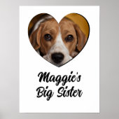 Große Schwester Hund personalisiertes Foto Poster (Vorne)