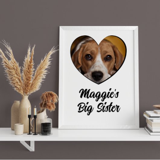 Große Schwester Hund personalisiertes Foto Poster