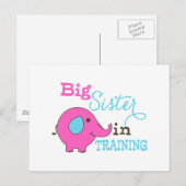 Große Schwester in der Ausbildung Elephant Postkarte (Vorne/Hinten)