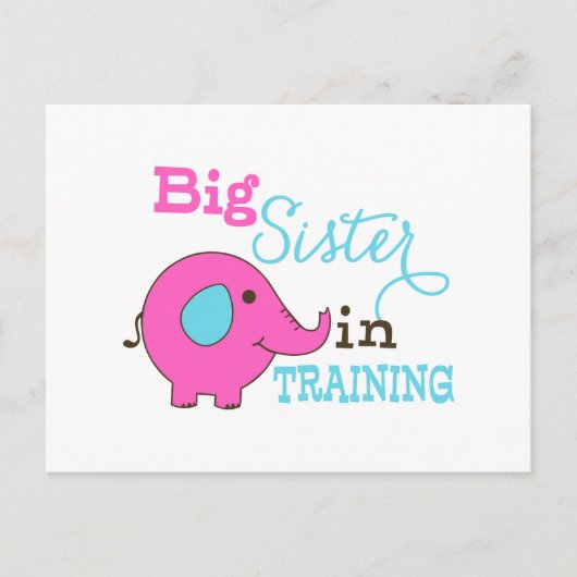 Große Schwester in der Ausbildung Elephant Postkarte (Vorderseite)