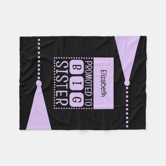 Große Schwester individuelle Name lila Fleecedecke (Vorderseite (Horizontal))