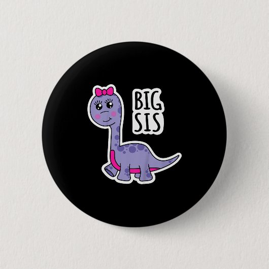 Große Schwester Kids Dinosaurier Schwester Super S Button (Vorderseite)