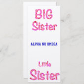 Große Schwester-kleine Einladung (Vorne/Hinten)