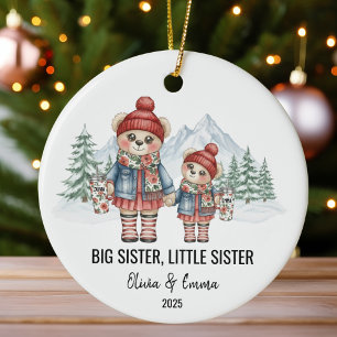 Große Schwester Kleine Schwester Personalisiertes  Keramik Ornament