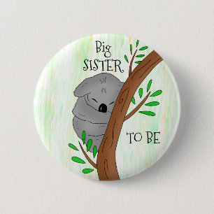 Große Schwester   Koala Babydusche Button