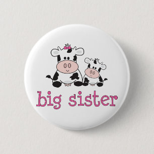 Große Schwester-Kuh-T - Shirt Button