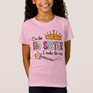 Große Schwester lustige niedliche Zitat-Queen-Rege T-Shirt